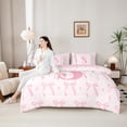 thumbnail image 5 of jejeloiu Personalized Gifts Bow Bedding Comforter Set,7 Pieces,Letter S Full Bedding Set,Pink Bow Bowknot Fitted Sheet Flat Sheet,Lightweight Room Decoration Reversible, 5 of 6