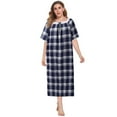 thumbnail image 2 of WBQ Plus Size Nightgown For Women Short Sleeve Floral Nightdress Square Neck Loungewear Loose Long Sleep Dress, 2 of 9
