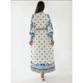 thumbnail image 5 of Printed Long Sleeve Maxi Dress with Belt, 5 of 5