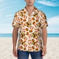 thumbnail image 2 of Gukieu Burger Print Men's Short-sleeved Shirts, Button-down Lapel Hawaiian Shirts, T-shirts, Beach Vacation Summer Casual Wear,3X-Large, 2 of 7