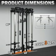 Mikolo Foldable Power Rack Cage,1000lbs Capacity Wall Mounted Squat Rack, Independent pulley system with Aluminum Pulleys , Space Saving Home Gym Equipment
