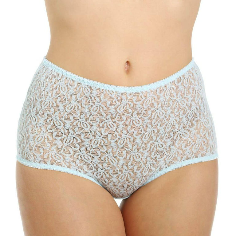 Women's Teri 308 Basic Lace Full Cut Brief Panties - 3 Pack (White