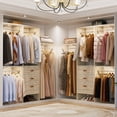 thumbnail image 3 of Homieasy 19'' - 59" W Closet System with Drawers and Hanging Rods(cut To Fit),  White Oak, 3 of 7