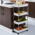 thumbnail image 4 of Slim Storage Cart 4 Tier,Bathroom Organizer Rolling Utility, Mobile Shelving Unit Slide Out for Office, Kitchen, Laundry Room & Narrow Places,White, 4 of 12