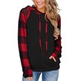 thumbnail image 3 of Mujeres sudadera color bloque Plaid transpirable manga larga Sudaderas pullover para el trabajo en casa, 3 of 6