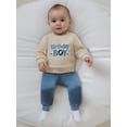 thumbnail image 6 of Miaouyo Toddler Baby Boy Birthday 2 Piece Fall Outfits Long Sleeve Crew Neck Letter Embroidery Tops and Elastic Waist Pants Set, 6 of 9