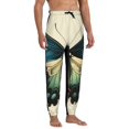 thumbnail image 4 of Xecao Blue Black Butterfly Art Print Active Tech Joggers for Men, Mens Sweatpants Lounge Pants with Pockets-Medium, 4 of 5