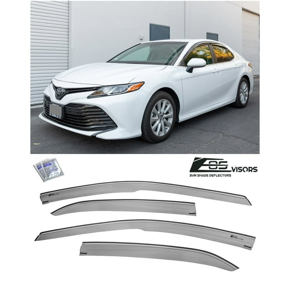 Extreme Online Store Replacement For 2018-Present Toyota Camry Models | EOS Visors JDM MUGEN Style SMOKE TINTED Side Vents Rain Guard Window Deflectors