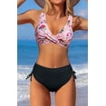 thumbnail image 4 of HSHDLDF High Waisted Bikini Twist Front Tie Back 2 Piece Swimsuit Solid Color, 4 of 6