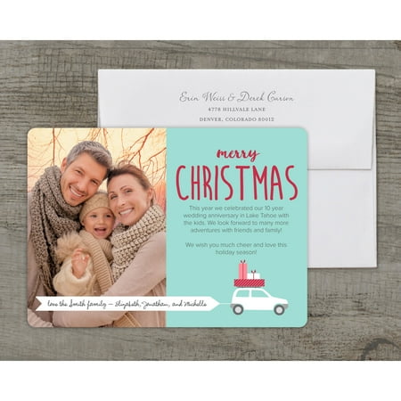Car Banner - Deluxe 5x7 Personalized Holiday Christmas Card