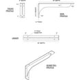thumbnail image 2 of Ekena Millwork 2"W x 16"D x 6 1/2"H Embrey Steel Bracket, Antiqued Pale Gold, 2 of 11