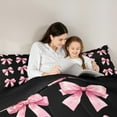 thumbnail image 6 of Feelyou Teens Cute Bow-tie Bedding Comforter Set, Butterfly Knot Princess Twin Comforter Sets, Watercolor Bowknot Pink Reversible Bedding Set, Ultra Soft Bedroom Decor, 2pcs, 6 of 9