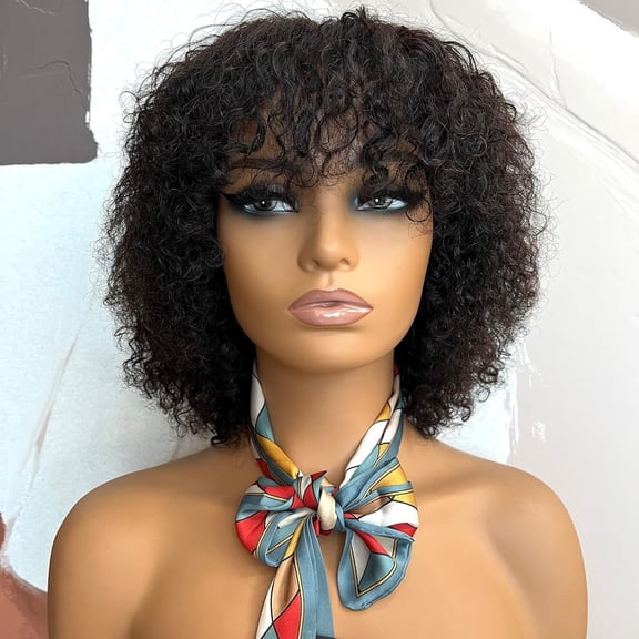 Elf Cut Wig Short Hair Wig with Bangs Mixed Color Highlights Fluffy Synthetic Wig Replacement Wig for Women Halloween Costume Wig
