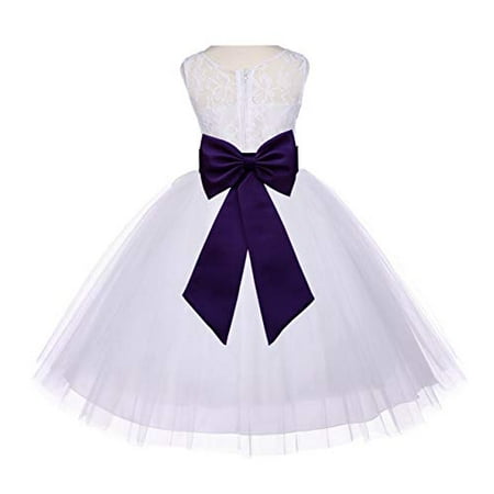 Ivory Floral Dress Ekidsbridal Ivory Floral Lace Bodice Tulle Flower Girl Dress Girl Lace Dresses Tulle Dresses Special Occasion Dresses Junior Bridesmaid Dress Easter Summer Dresses Birthday Girl Dress Ball Gown 153T ()