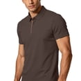 thumbnail image 6 of FAWUUDO Men's Shirts Short Sleeve Moisture Wicking Performance Collared Shirt for Work Casual Sports Coffee, 6 of 7