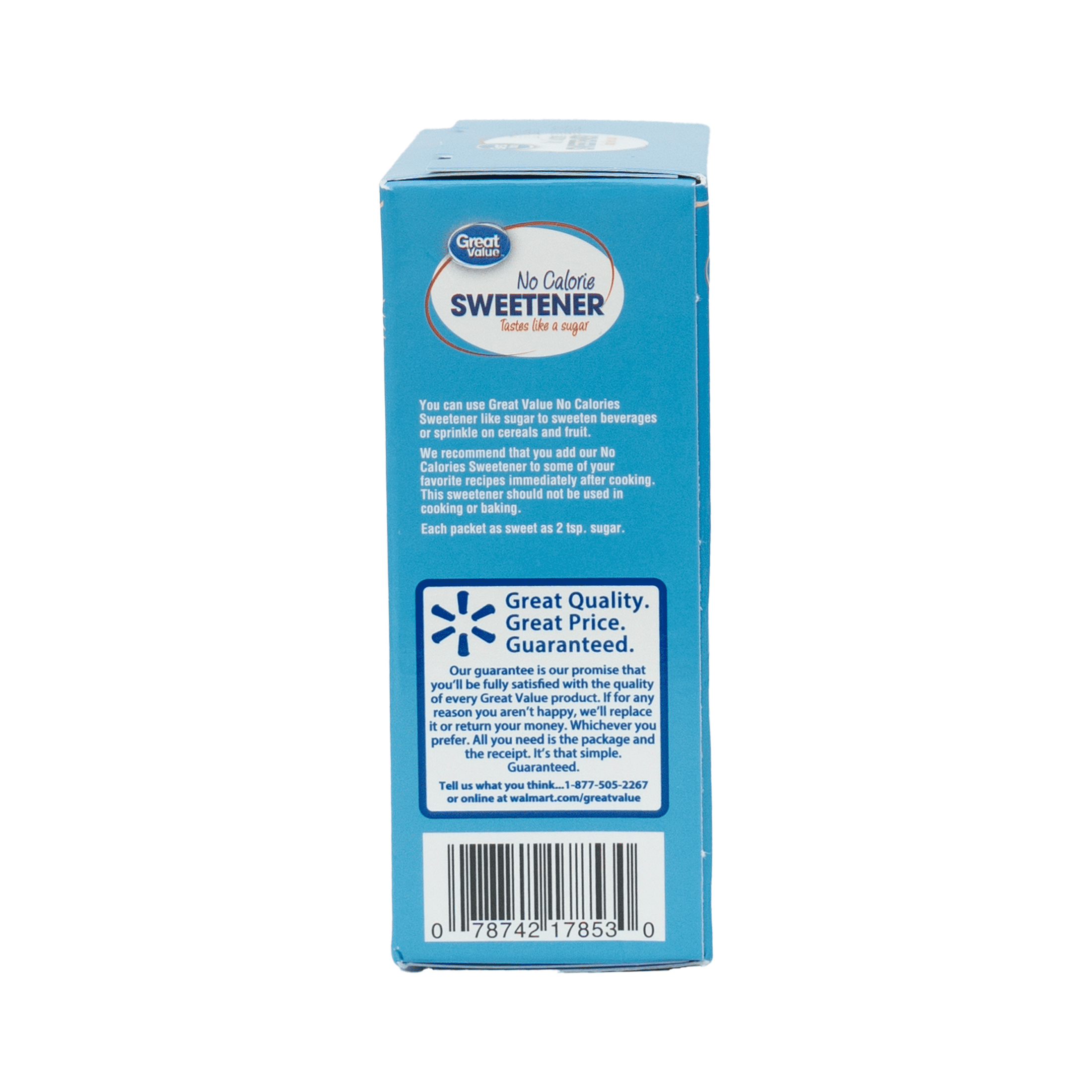 Great Value Aspartame ,60 Packets, 0 Calories,Net wt 2.11 Oz (60g), Paper Packets