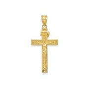 FJC Finejewelers 10 kt Yellow Gold INRI Crucifix Charm 39 x 17 mm