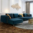 thumbnail image 3 of AE-LD831R 3 Piece Royal Blue Velvet Fabric Left Side Facing Chaise Sectional, 3 of 3