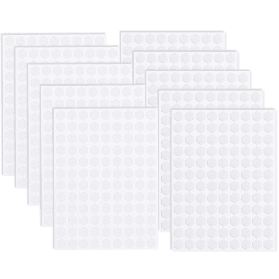 Troxlin 1080 Sticky Back Hexagon Hook and Loop Dots, Self Adhesive Hexagon Dots, 10 mm/0.39 in, for Classroom, Office, Home and Arts & Crafts, White