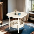 thumbnail image 5 of 2-Tier Flower Shape End Table Modern Side Table，Coffee Table Double Layer Table with Storage Small Decorative Side Table Easy to Assemble for Small Spaces Bedroom Office Living Room, 5 of 11