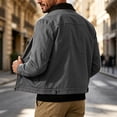 thumbnail image 6 of Men's Full Zip Jackets Fashion Patchwork Lapel Collar Coat Fall Long Sleeve No Hood Outerwear with Zip Pockets, 6 of 8