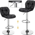 thumbnail image 4 of Topeakmart 2pcs Adjustable Modern PU Leather Swivel Bar Stools with Backrest, Black, 4 of 7