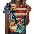 thumbnail image 2 of QUNYINEY Casual Womens Tshirts Short Sleeve Independence Day Crew Neck Tops Loose Pullover Shirts, 2 of 5