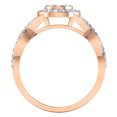 thumbnail image 3 of 0.78 Carat (Ctw) 14K Rose Gold Round Diamond Ladies Swirl Split Shank Cluster Engagement Ring With Matching Band Set 3/4, 3 of 4