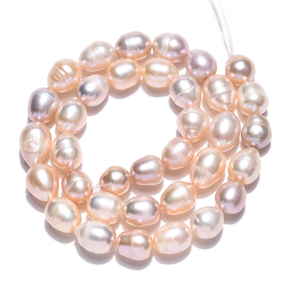Natural Cultured Freshwater Pearl Beads Strands Rice Wheat 9~11.5x8~8.5mm Hole: 0.7~0.8mm about 34~35pcs/strand 13.78 inch(35cm) DIY