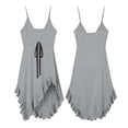 thumbnail image 5 of LNWUY Womens Summer Dresses Deep V Spaghetti Strap Dresses Split Ruffle Short Sundresses Elegant Night Party Dress Trendy Gray M, 5 of 9