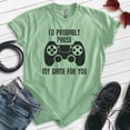 thumbnail image 2 of I'd Probably Pause My Game For You Shirt, Unisex Women's Men's Shirt, Gaming Shirt, Gamer Shirt, Video Game, Heather Apple Green, XX-Large, 2 of 6