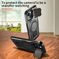 thumbnail image 4 of ELEHOLD Magnetic Case for iPhone 15 Pro, Military Grade Shockproof Rugged Case Built-in Metal Camera Cover with Stand,Black, 4 of 6