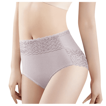 Fulorrnie Underwear for Women Plus Size Seamless High Waisted No Show Panties Cute Briefs Elastic Waist Breathable Panty Purple XL