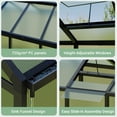 thumbnail image 5 of Polycarbonate Greenhouse with Sliding Door – Outdoor Walk-In Garden Greenhouse with Adjustable Roof Vent & Aluminum Frame for Backyard/Patio(6'x8'/6'x10'Available), 5 of 7