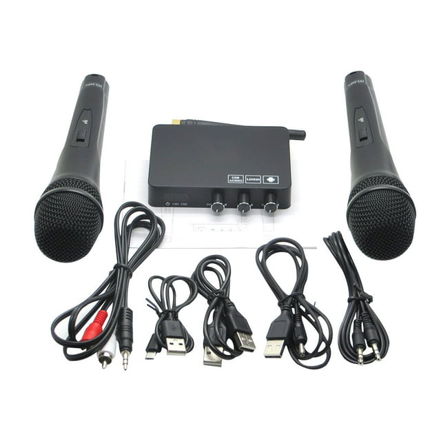 Injueey Mini sistema inalámbrico de canto familiar K2, reproductor de máquina de canto portátil, tarjeta de sonido de Audio Digital USB, Cables de audio/vídeo