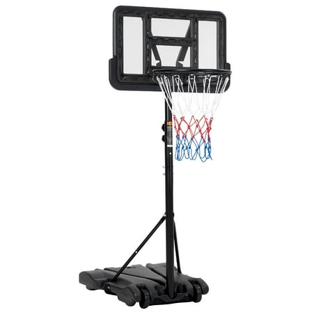 TROPOW Kids Basketball Hoop,Outdoor Portable Adjustable Basketball Goal System w/ 2 Wheels, 5-7 Ft Swimming Pool Basketball Hoop Outdoor 28in Backboard with Enlarged Base for Kids/Adults
