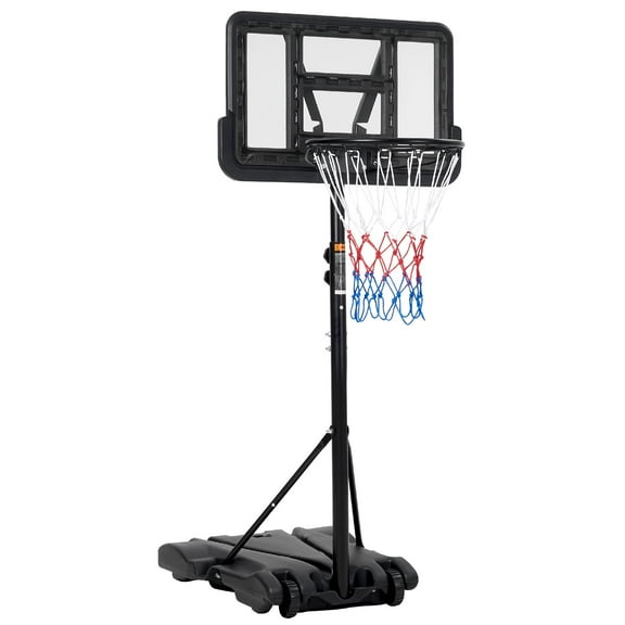 TROPOW Kids Basketball Hoop,Outdoor Portable Adjustable Basketball Goal System w/ 2 Wheels, 5-7 Ft Swimming Pool Basketball Hoop Outdoor 28in Backboard with Enlarged Base for Kids/Adults