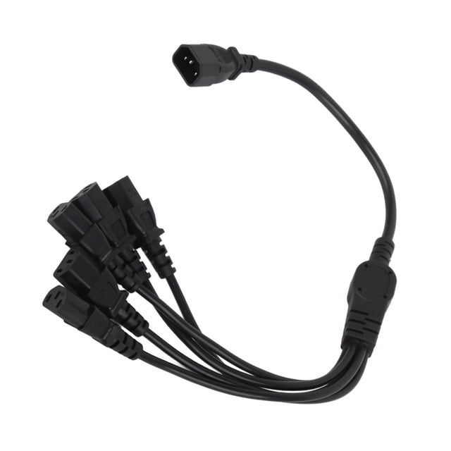 Cable Adaptador De Corriente C14 A 5 X C13, Macho A Hembra Cable Adaptador De Corriente Divisor En Y De 1,6 Pies Resistente Al Desgaste Para Monitores Para Escáneres