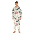 thumbnail image 3 of FORMRS Onesies Pajama for Adults Unisex Hoodie Winter Jumpsuit One Piece Sleepwear, Sizes S-2XL, Beige Christmas Candy Canes, 3 of 7