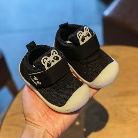 

Toyella Velcro Baby Flying Knit Shoes For Boys And Girls Black 16