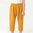 thumbnail image 5 of Kids Boys Pull-On Harem Pants 2-Pack, Yellow, Drop Crotch Loose Fit Elastic Waist Cotton Pants for Kids 1-6,Size 5-6T, 5 of 5