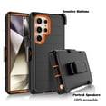 thumbnail image 4 of Tiflook for Samsung Galaxy S24 Ultra 5G 2024 with [Built-in Kickstand] Holster Locking Belt Clip [Military Grade 12FT Drop Tested] Full Body Carrying Kickstand Cover - Orange, 4 of 6