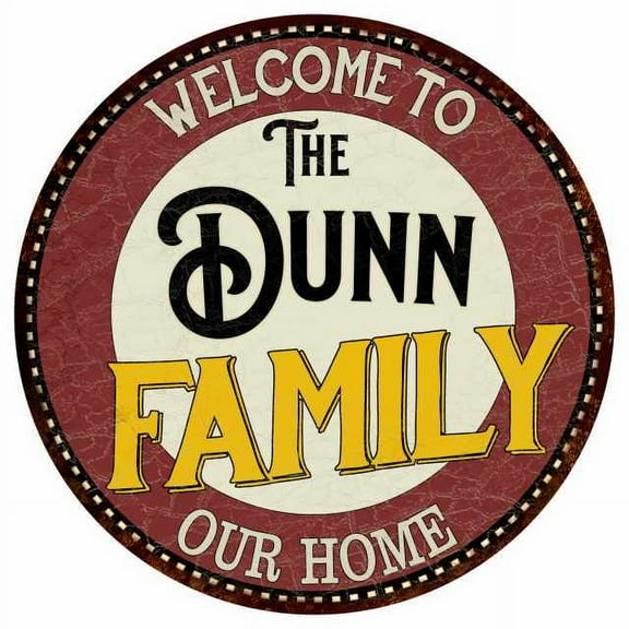 The Dunn Family 12" Round Metal Sign Kitchen Game Room Décor 200120038186