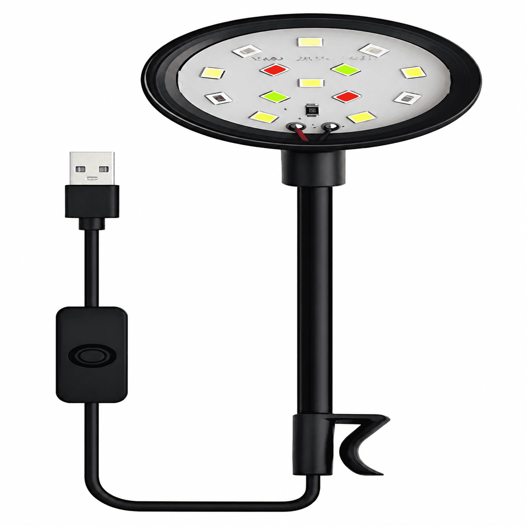 MONTERA Small Aquarium Fish Bowl LED Light with USB Interface Clip on for Plant Freshwater Aquarium Water Grass Fish Tank Lamps 1 Piece Fish Tank LED Light
