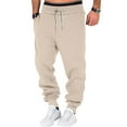 thumbnail image 2 of YDKZYMD Mens Sweded Fleece Cargo Sweatpants with Pocket Drawstring Winter Warm Cinch Bottom Sweatpants Heavyweight Hiking Joggers Pants Athletic Workout Baggy Pants Beige 2XL, 2 of 6