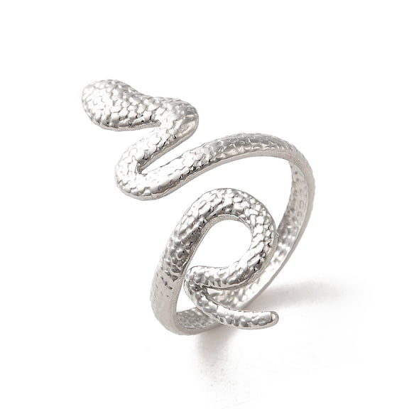 304 Stainless Steel Finger Rings Snake Stainless Steel color Inner Diameter: 17.9mm 304 Stainless Steel