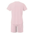 thumbnail image 5 of Men'S Waffle Shirt and Shorts 2 Piece Set, Short Sleeve Hooded Shirt and Beach Shorts Set Athletic Running Gym Outfits (Pink,M), 5 of 5