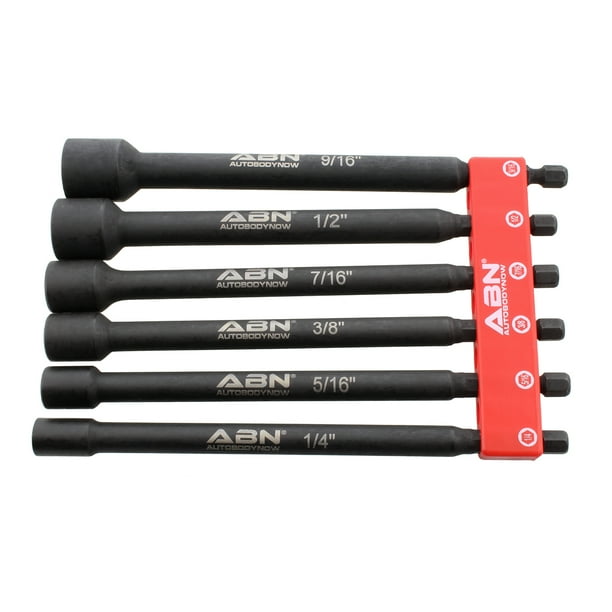 ABN Impact Nut Driver Set 6pc SAE Extended Driver Bits Tip