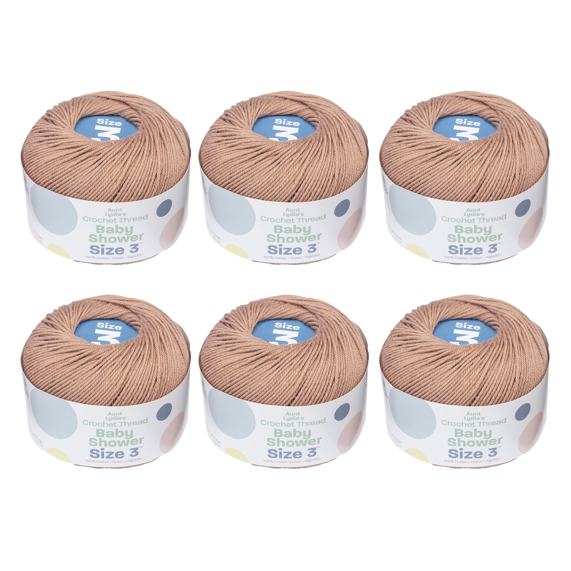 Aunt Lydia's Dark Dogwood Crochet Thread, 170 yd Size 3 (6 Pack