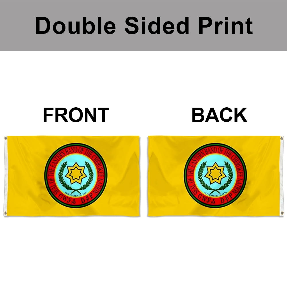 Dutern Double Sided Eastern Band Cherokee Flag Banner3 Ply with Brass Grommets 3x5 Feet